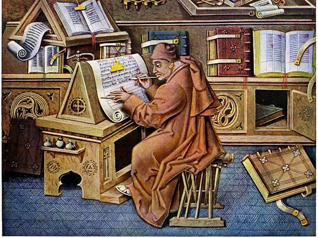 Portrait de Jean Miélot, un scribe du Moyen-Âge, par Jean Le Tavernier