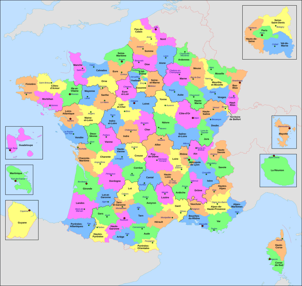 Carte des départements