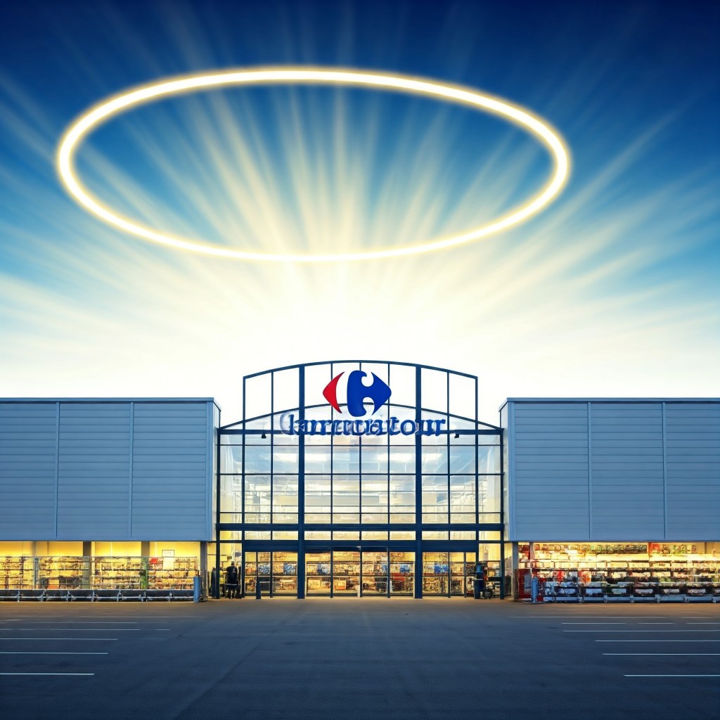 Image de Carrefour en tant que les portes du ciel -- créée par l'IA Google Gemini