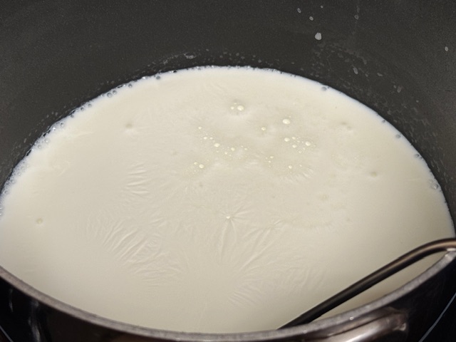 Lait après 5 minutes de plus de cuisson