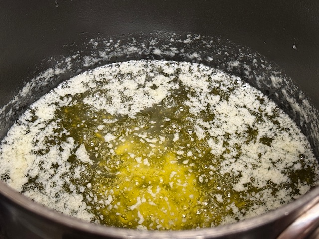 Beurre fondu plein de bulles