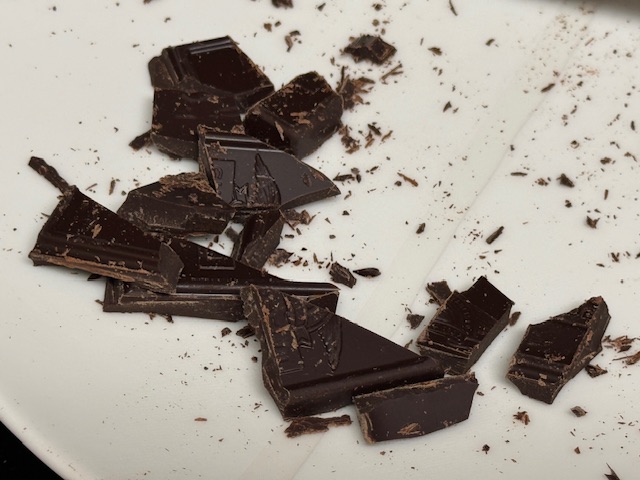 Morceaux de chocolat réservés