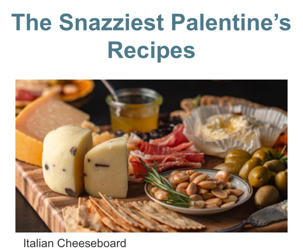 Capture d'écran d'un courriel qui dit, traduit de l'anglais, « Les meilleures recettes de Palentine's »