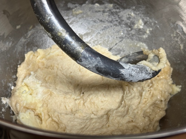 Pâte après avoir été mélangé avec le beurre