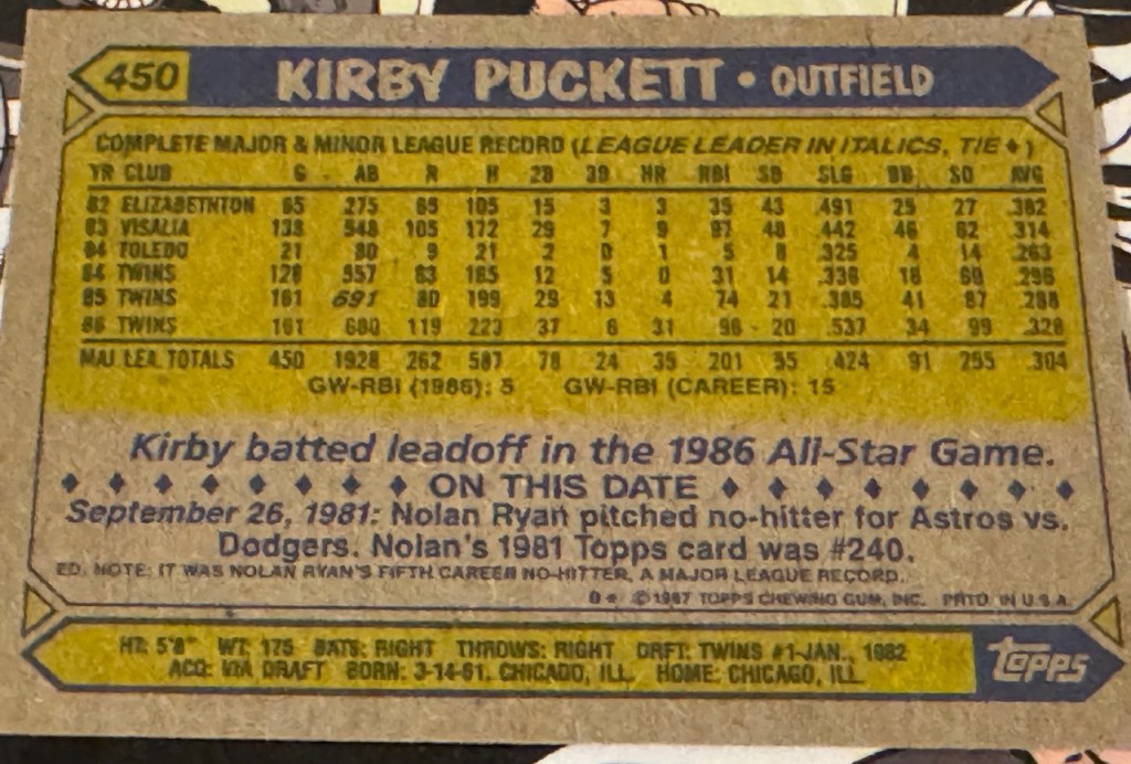 Dos de la carte avec ses statistiques.