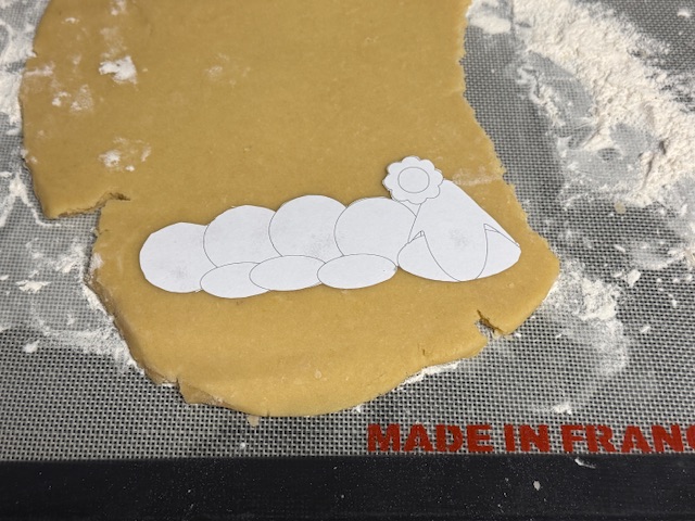 Gabarit de Wiggler posé sur la pâte