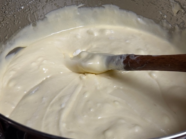 Mousse bien mélangée mais toujours coulante