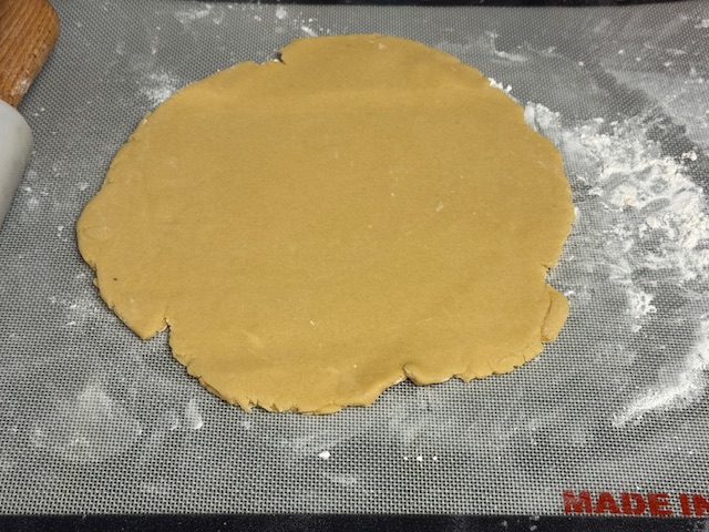 Boule de pâte étalée