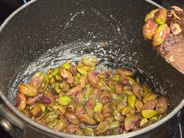 Pistaches ajoutées au sirop