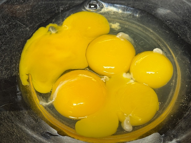 Jaunes d'œuf dans le saladier