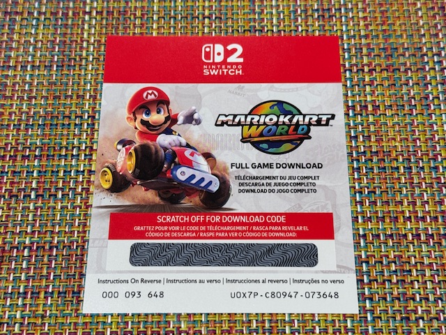 Code de téléchargement pour Mario Kart World