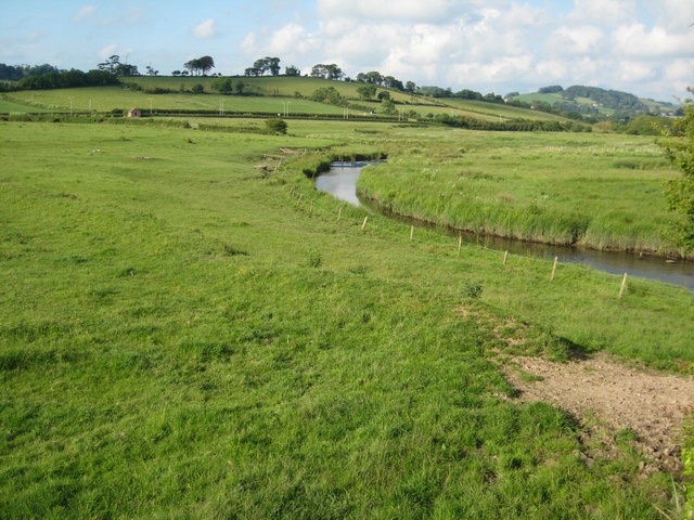 Un petit ruisseau au milieu d'un champ