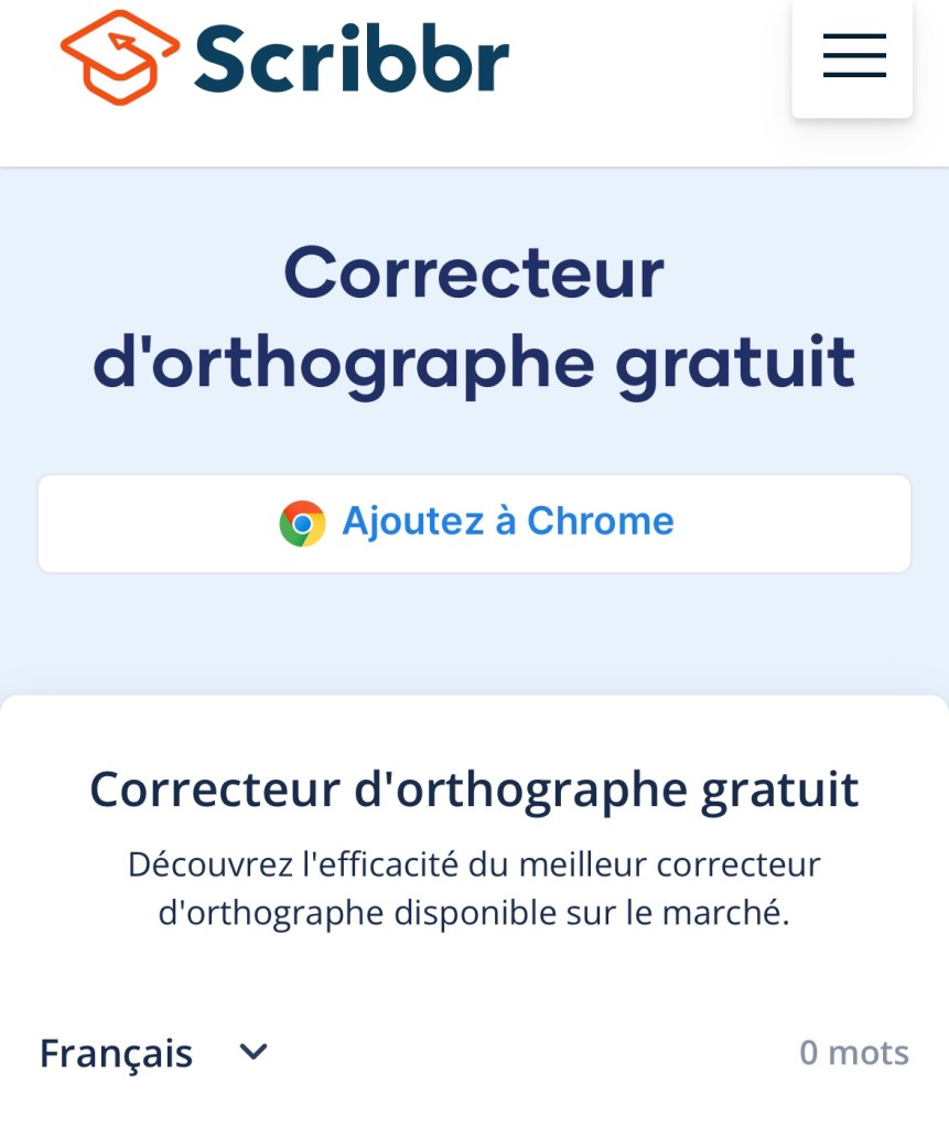 Capture d'écran du site Scribbr