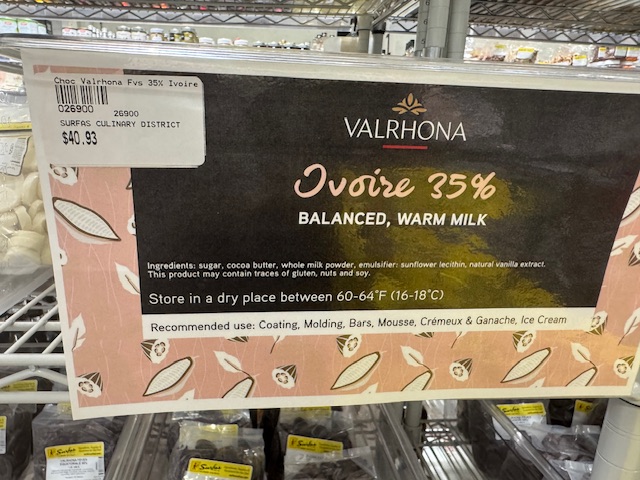 Étiquette du chocolat Ivoire