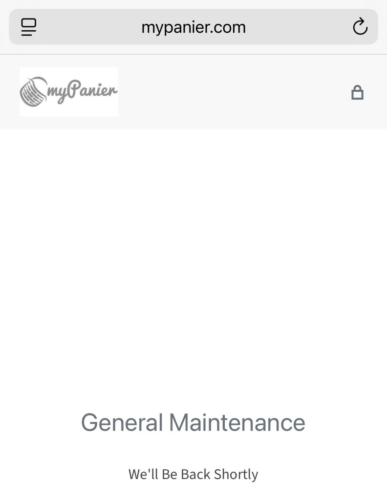 Capture d'écran du site de MyPanier.