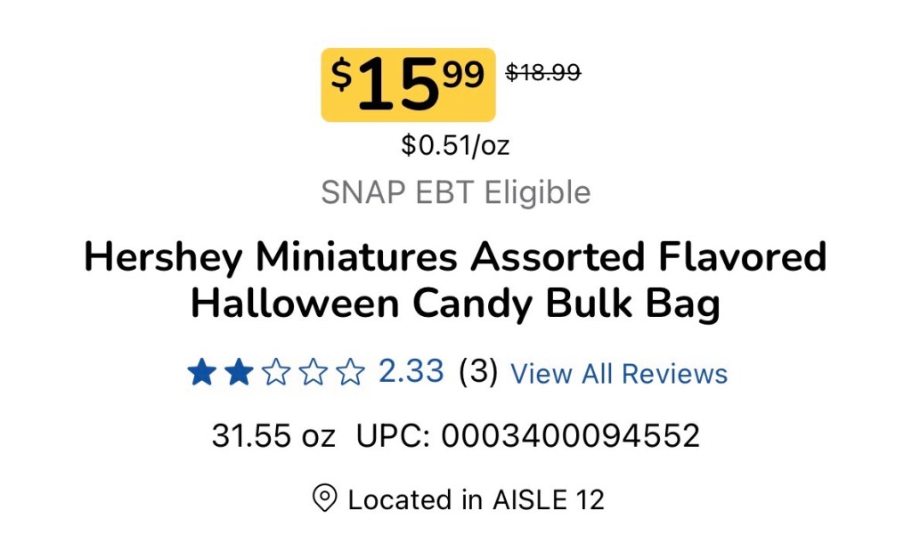 Capture d'écran du prix chez Ralphs, 15,99 $