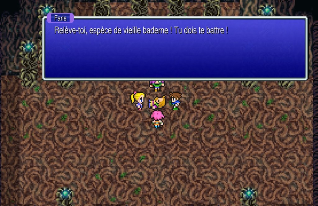 Faris : « Relève-toi, espèce de vieille baderne ! Tu dois te battre ! »