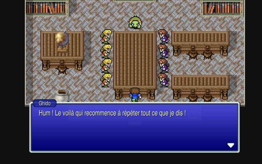 Ghido : Hum ! Le voilà qui recommence à répéter tout ce que je dis !