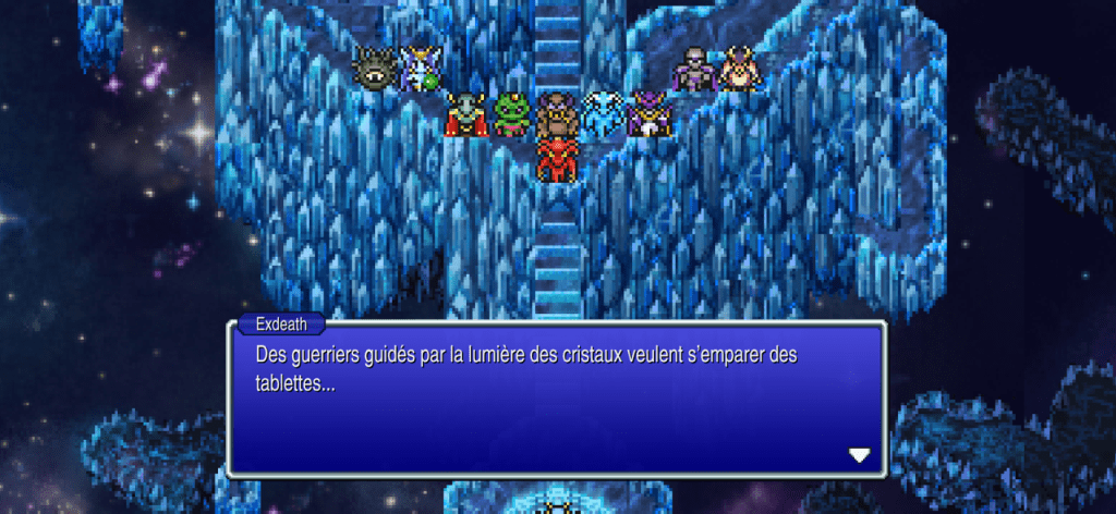 Exdeath : Des guerriers guidés par la lumière des cristaux veulent s'emparer des tablettes…