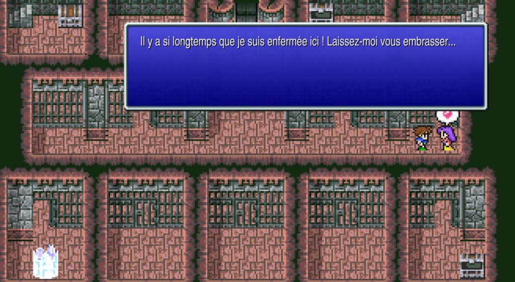 Fille : Il y a si longtemps que je suis enfermée ici ! Laissez-moi vous embrasser...