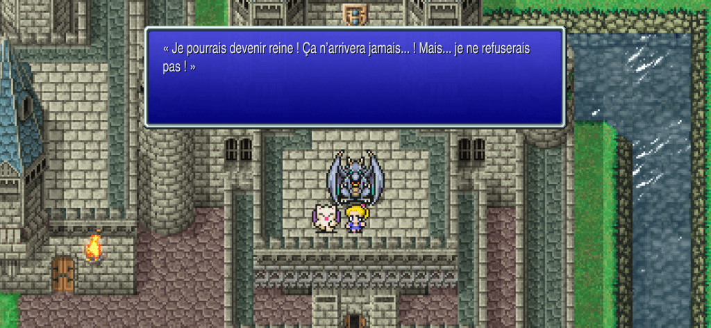 Krile : « Je pourrais devenir reine ! Ça n'arrivera jamais... Mais... je ne refuserais pas !»