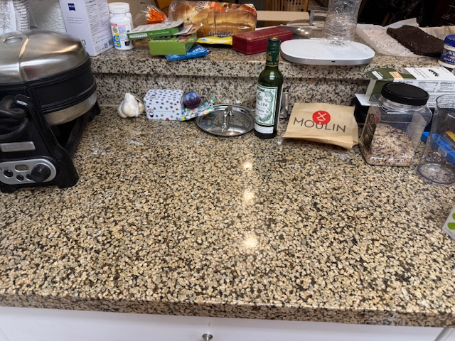 Comptoir en granit (probablement faux).