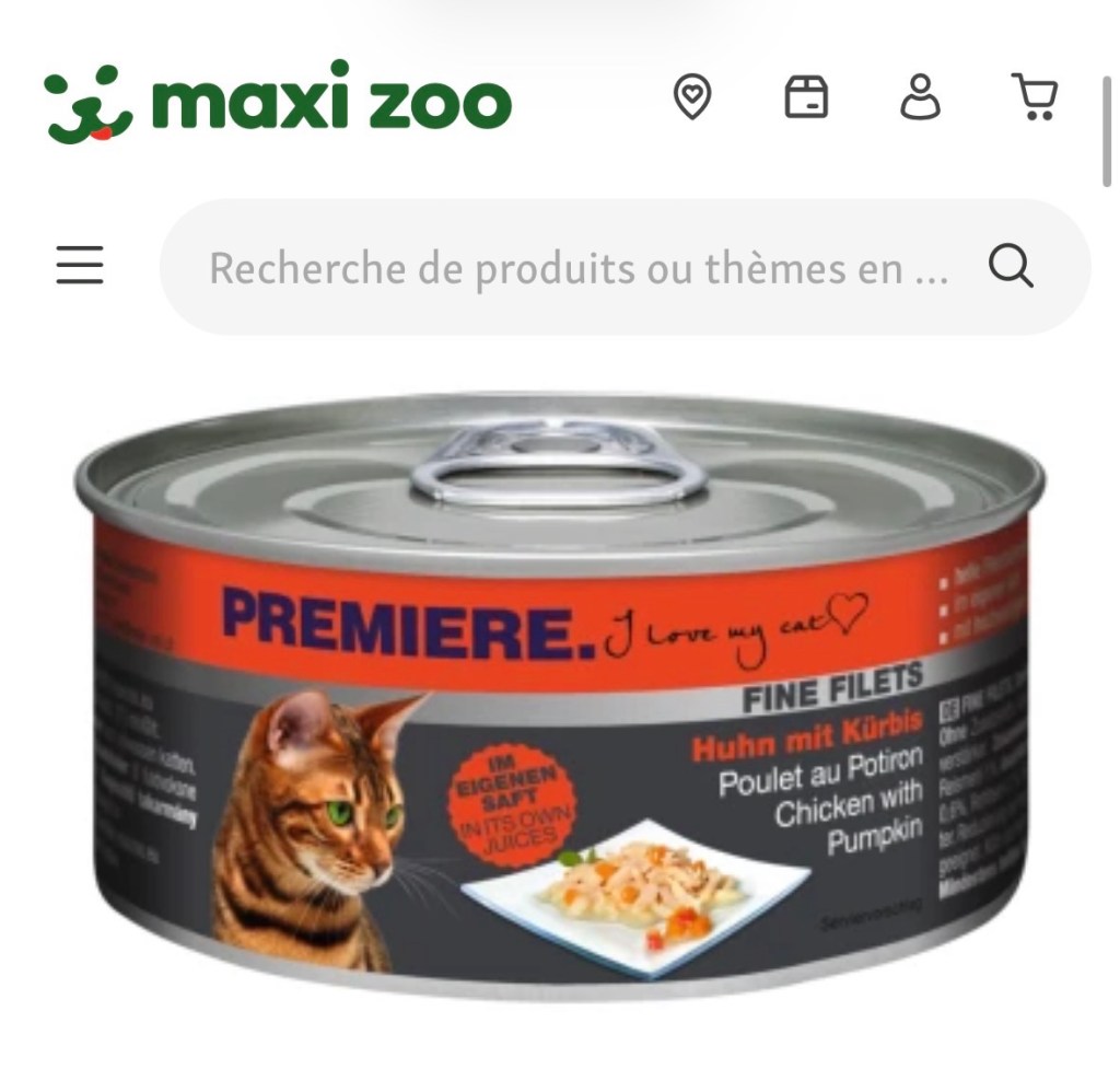 Boîte de poulet au potiron pour les chats