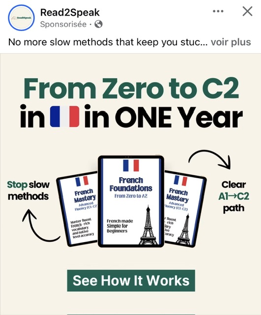 C'est une appli, « Read2Speak », qui promet « de zéro à C2 en une année ».