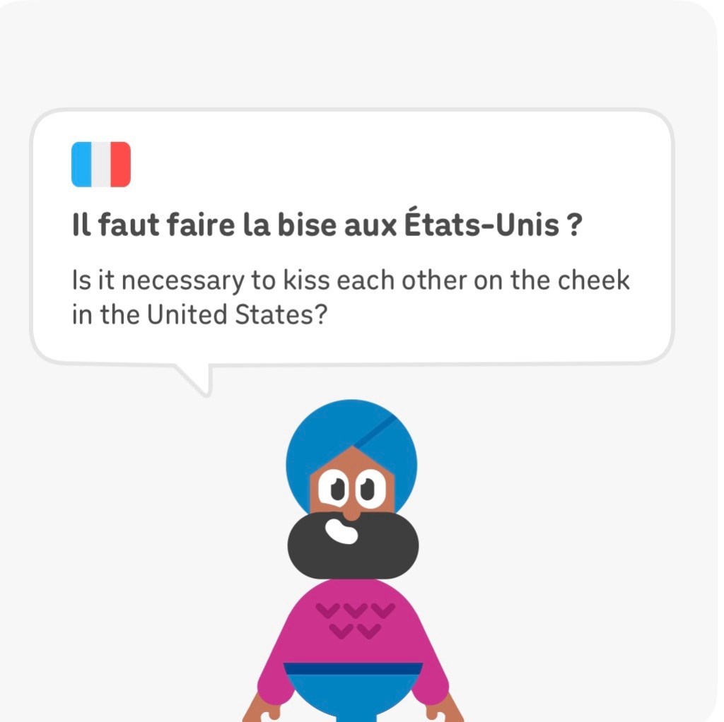 Ça dit : « Il faut faire la bise aux États-Unis ? »
