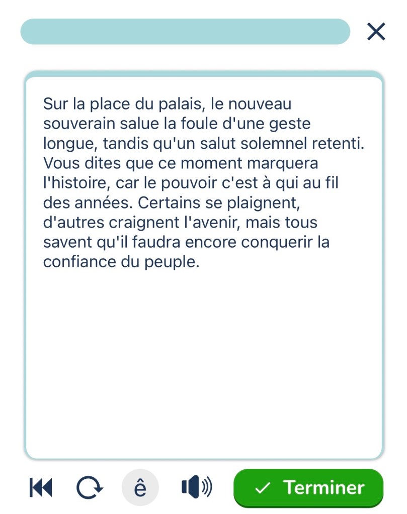 Ma réponse : Sur la place du palais, le nouveau souverain salue la foule d'une geste longue, tandis qu'un salut solemnel retenti.
Vous dites que ce moment marquera l'histoire, car le pouvoir c'est à qui au fil des années. Certains se plaignent, d'autres craignent l'avenir, mais tous savent qu'il faudra encore conquerir la confiance du peuple.