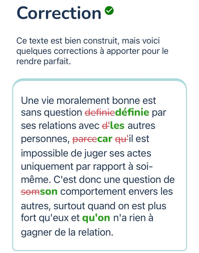 5 fautes -- d'autres au lieu de les autres, manque d'un accent, une faute de frappe, oublie de "qu'on" mais aussi une plainte que j'ai écrit parce que au lieu de car.