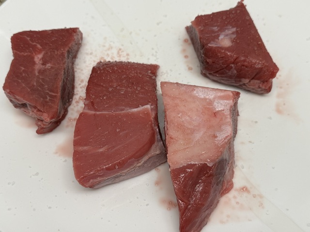 Viande salée sur l'envers