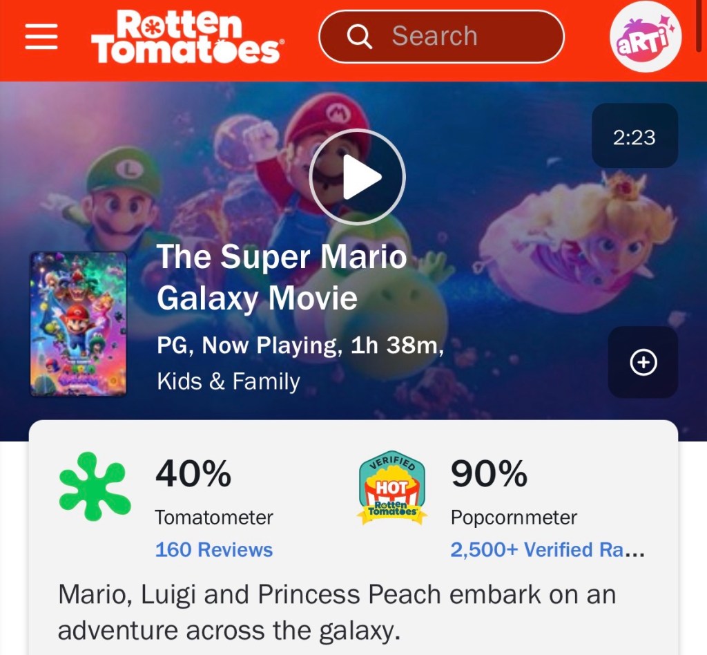 Le score des critiques est 40 % : celui du public est 90 %.
