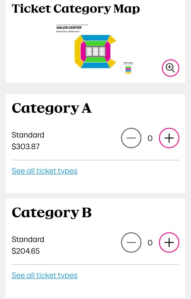 Catégorie B : 204 $, Catégorie A : 303 $