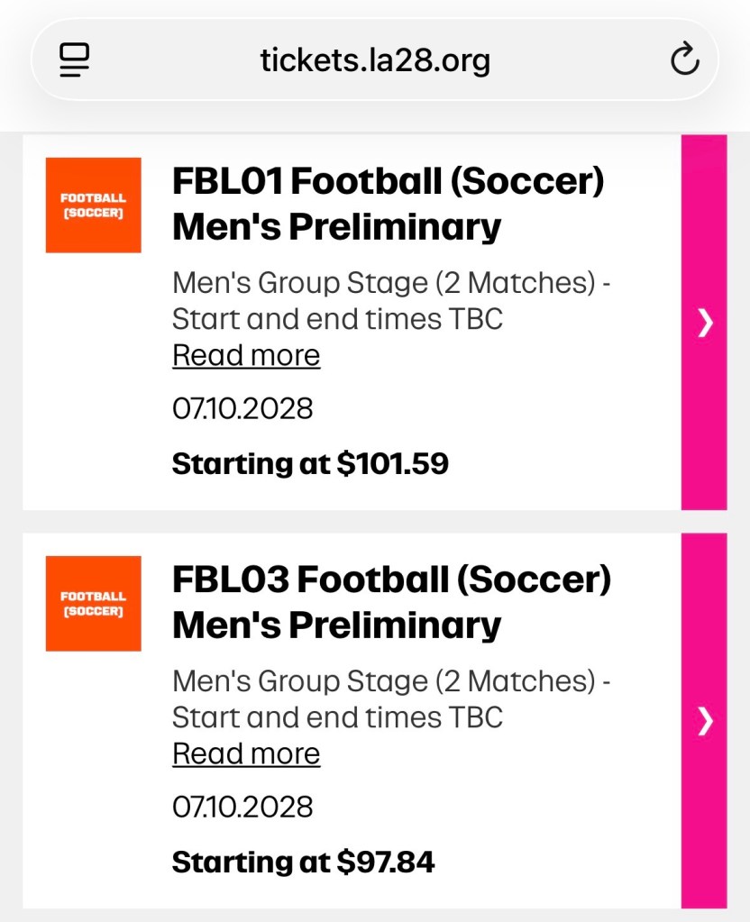 101 $ ou 97 $ pour deux stades différents pour le premier tour du foot masculin