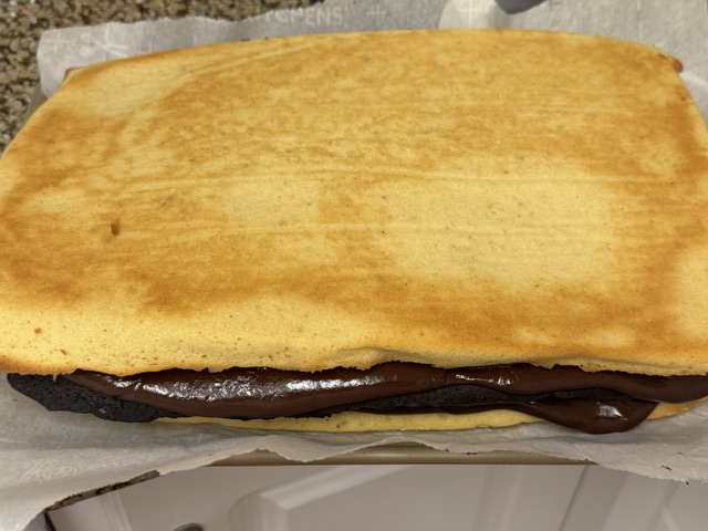 Gâteau avec deuxième couche de vanille en haut