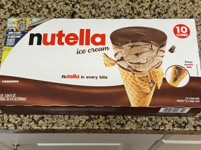 Carton de dix cornets de glace Nutella