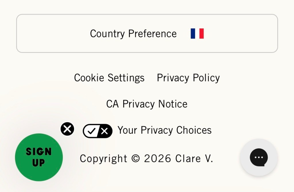 Capture d'écran de préférence de pays