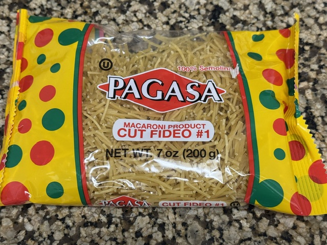 Sac de nouilles fideo de 200 grammes. 