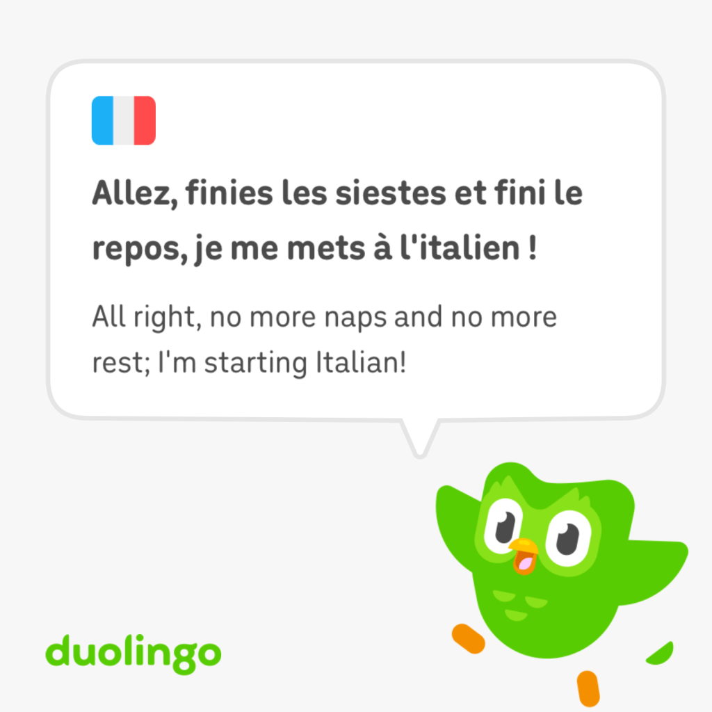 Allez, finies les siestes et fini le repos, je me mets à l'italien !