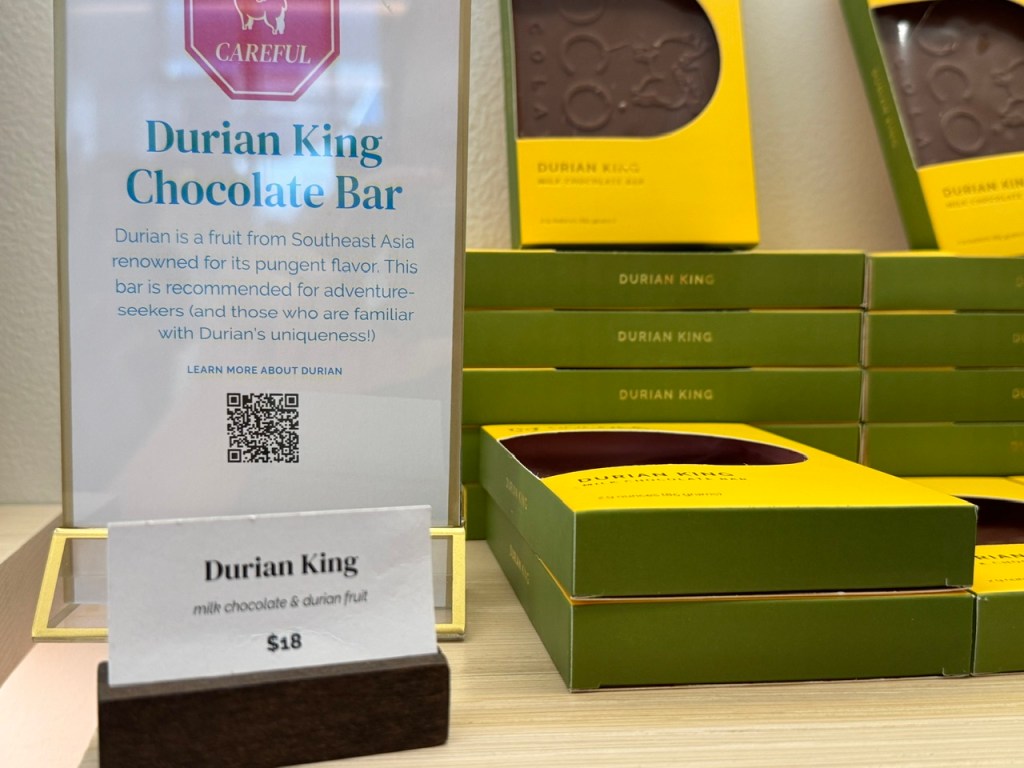 Cartons de tablettes de chocolat au lait au durian