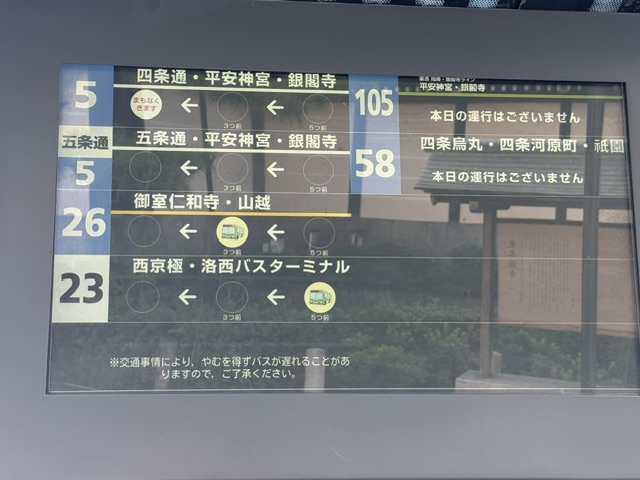 C'est un écran avec les numéros des bus qui viendront à l'arrêt. Il y a un 26, mais pas de 206.