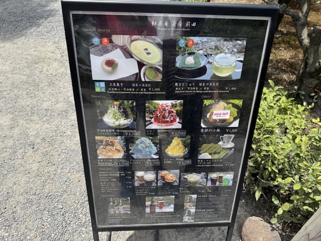 Menu du café sur une pancarte
