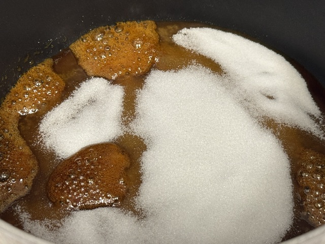 À moitié caramélisé