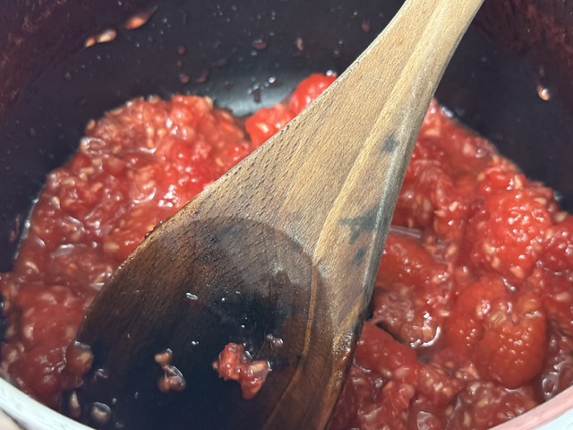 Framboises bien écrasées