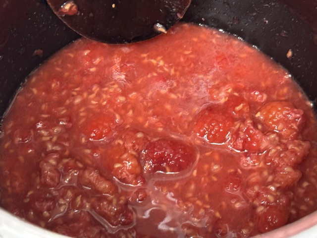 Framboises avec de l'eau ajoutée