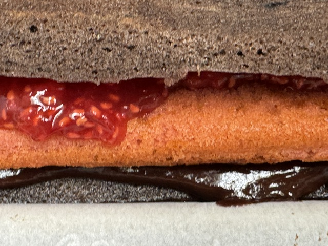 Vue en gros-plan du côté du gâteau