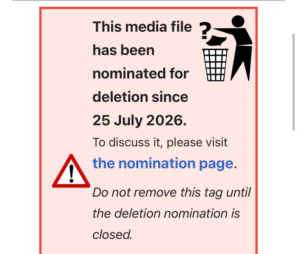 Notification sur Wikimedia, traduite dans le texte