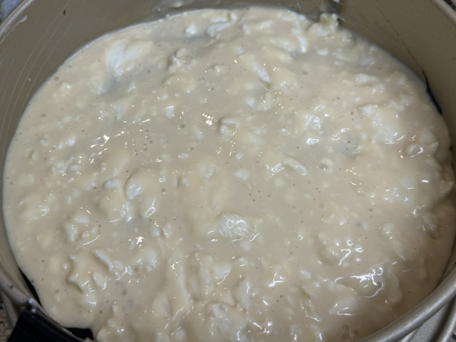 Pâte à cheesecake étalée