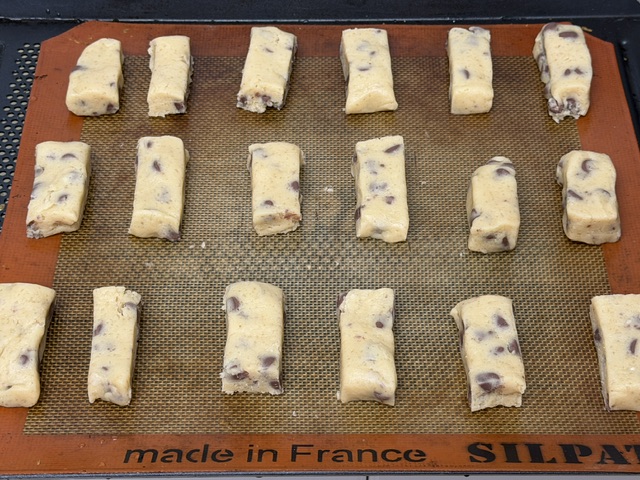 Barres de pâte en 3 rangs de 6